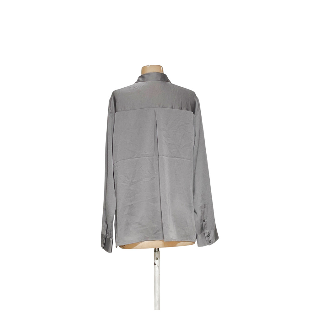 Express Gray Canvas Button-Up Top - Size L - image 2